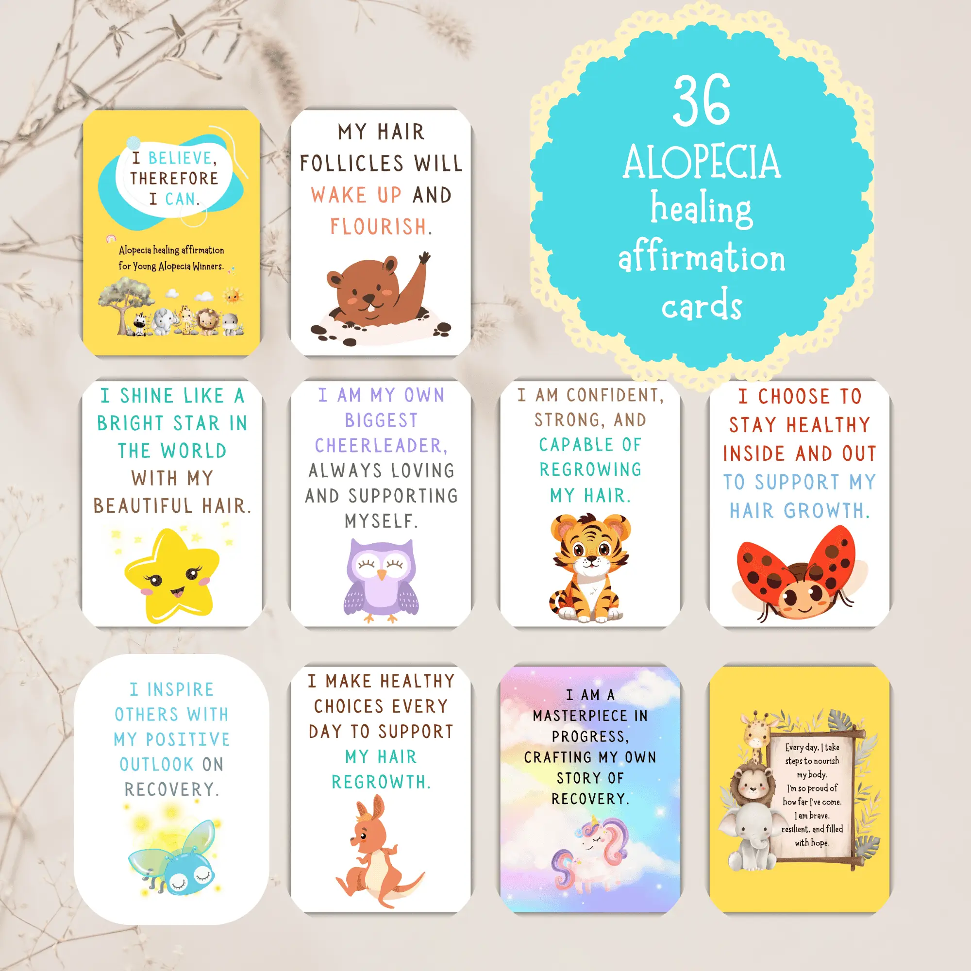 Affirmation Cards for Kids by Winning Alopecia