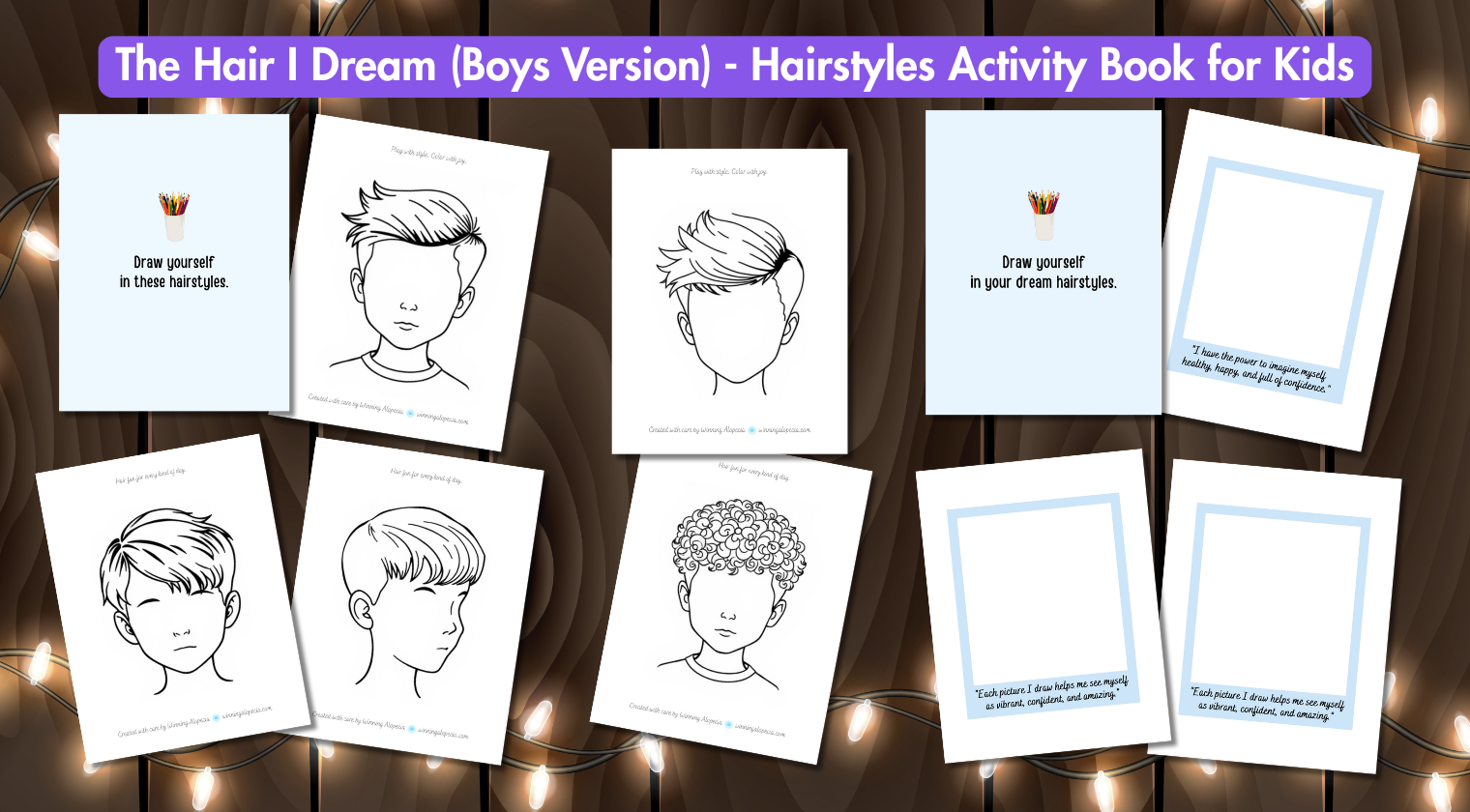The Hair I Dream (Boys Inner Pages) - Hairstyles Activity Book for Kids