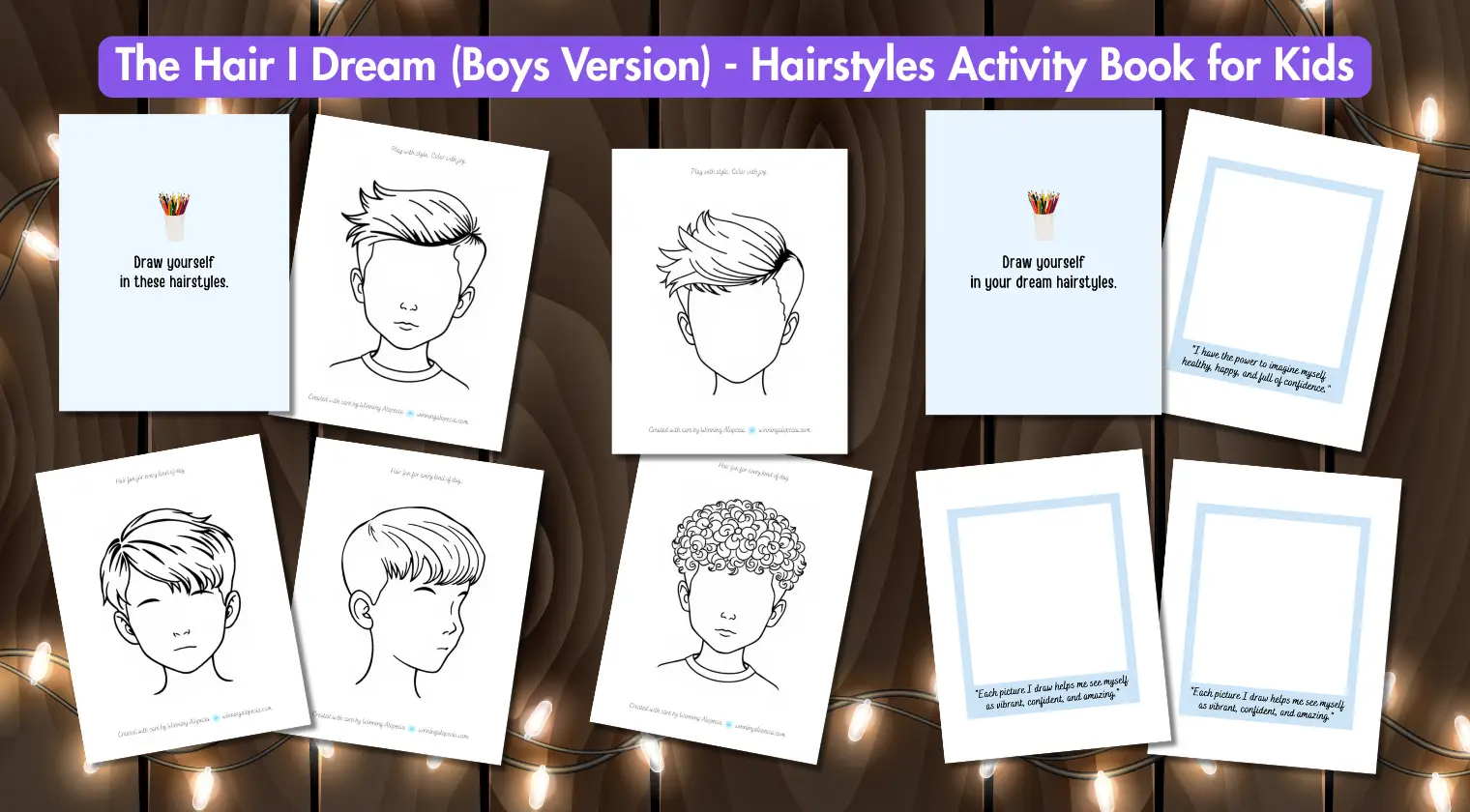 The Hair I Dream (Boys Inner Pages) - Hairstyles Activity Book for Kids